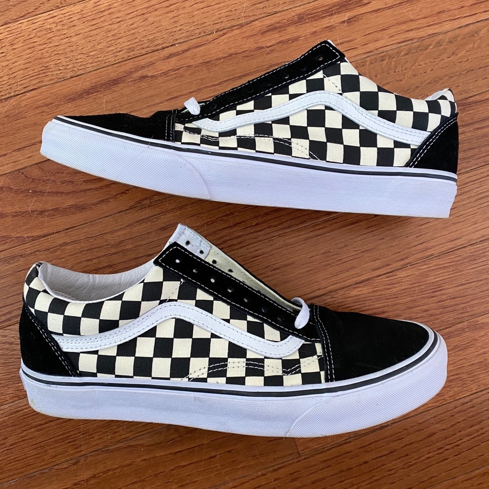 black and white checkered vans